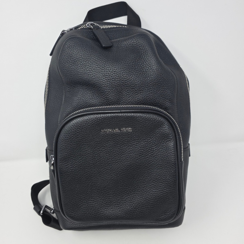 Michael Kors Sling Backpack Small Cooper Pebbled Leather Single Strap Black